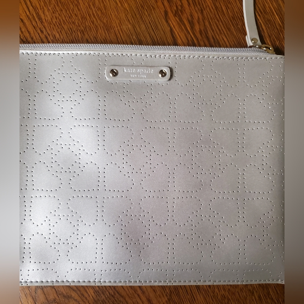 Kate Spade Metallic Silver Wristlet